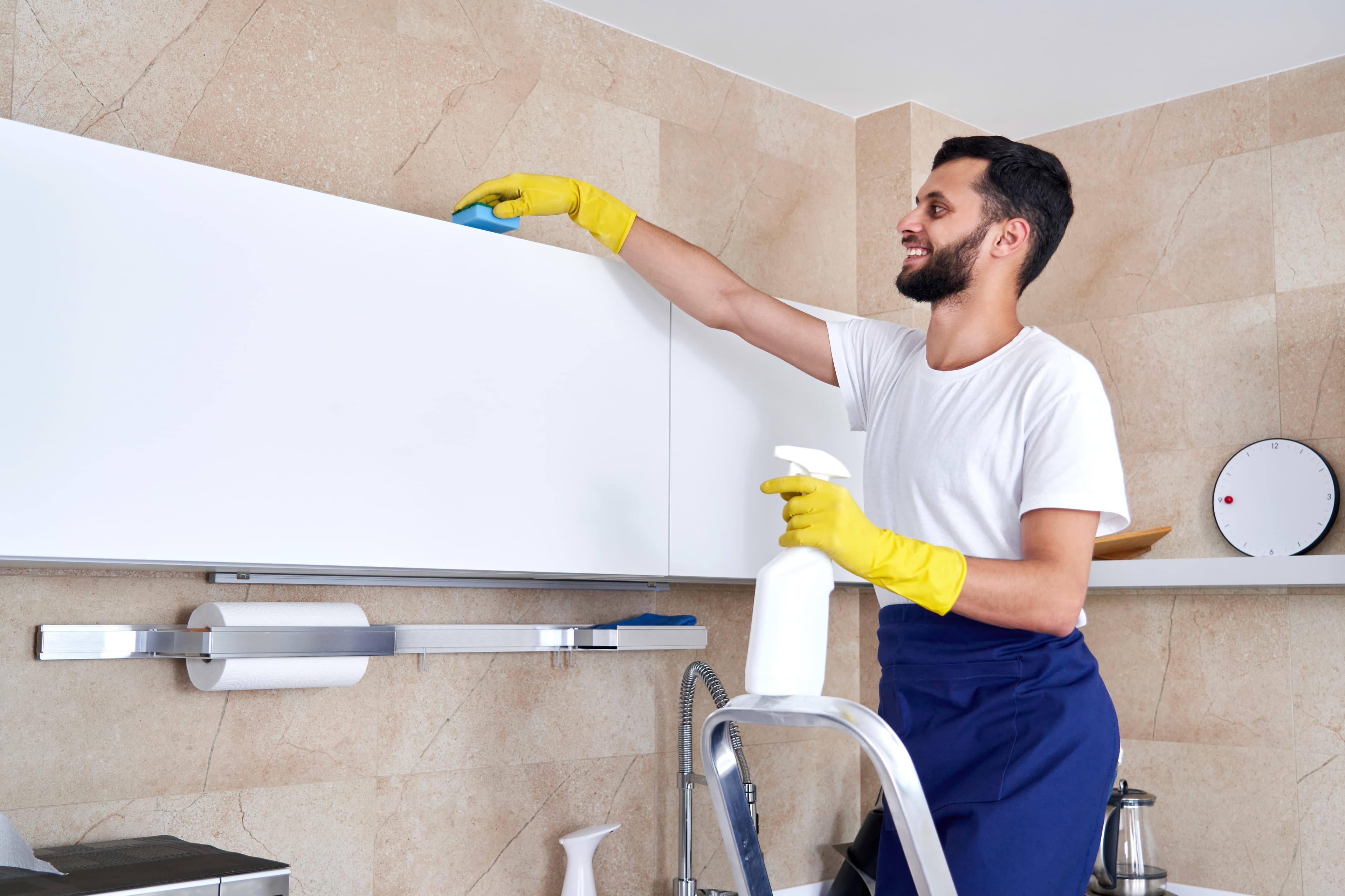 Professional cleaner at work